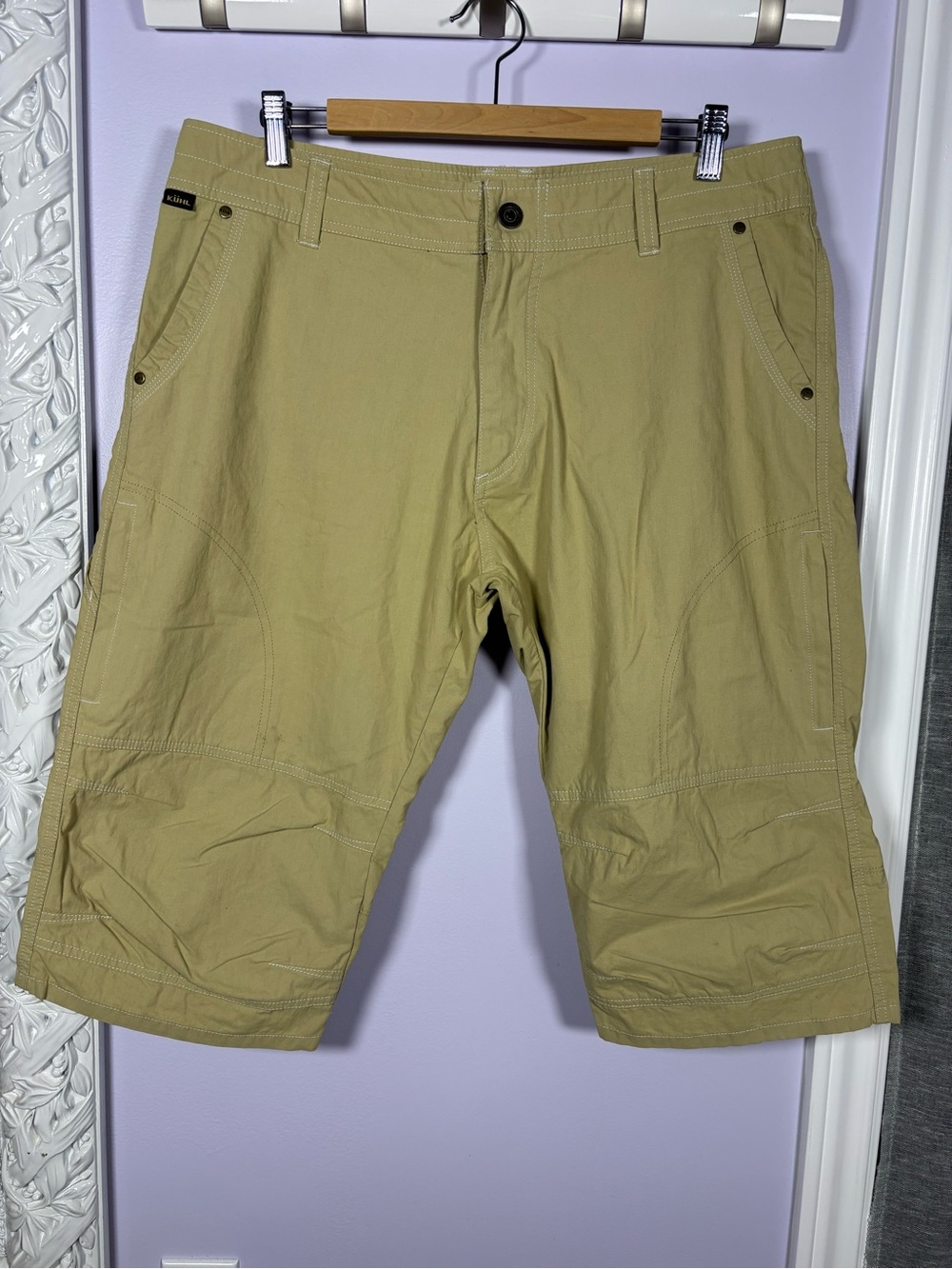 Kuhl Men’s Tan Boulder Cargo Outdoor Shorts Size 36